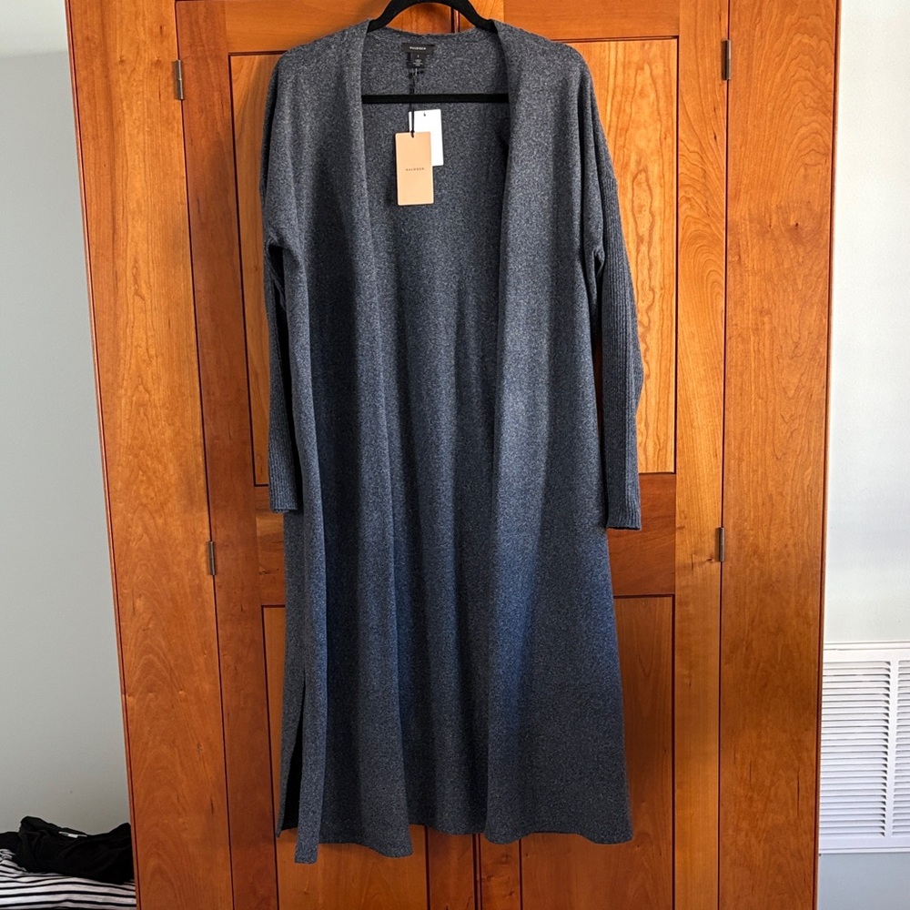 Halogen Charcoal Open-Front Duster Cardigan